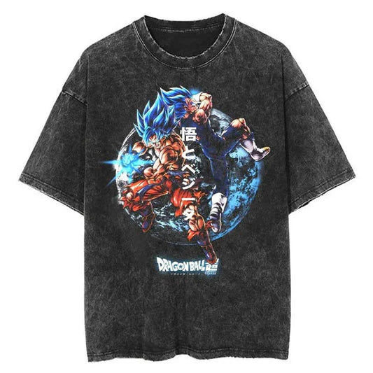 Saiyan Blue Duo Custom Black T-shirt - Item - EASITEM
