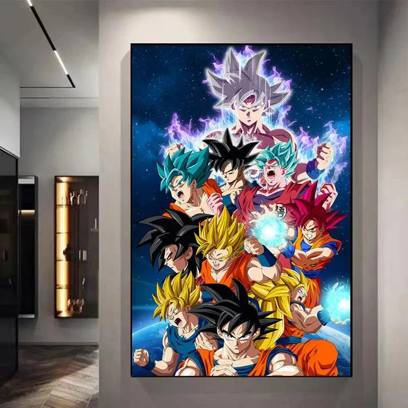 All SSJ Goku Decorative Canvas Wall Poster - Item - EASITEM