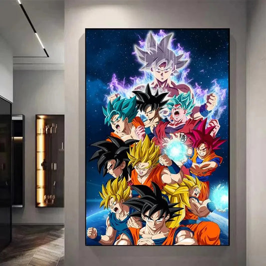 All SSJ Goku Decorative Canvas Wall Poster - Item - EASITEM