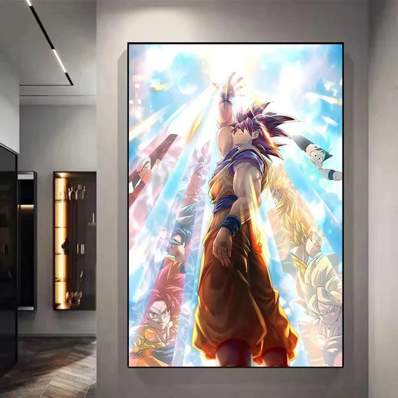 All SSJ Goku Decorative Canvas Wall Poster - Item - EASITEM
