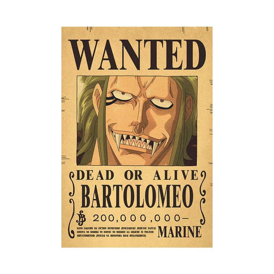 Bartolomeo One Piece WANTED Custom Wall Poster - Item - EASITEM