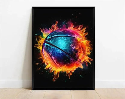 Basketball Ball Pattern Decorative Wall Poster - Item - EASITEM
