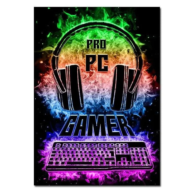Colorful Neon Style Wall Decoration Poster for Gamer - Item - EASITEM