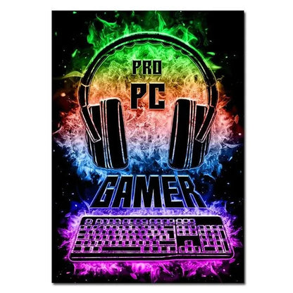Colorful Neon Style Wall Decoration Poster for Gamer - Item - EASITEM