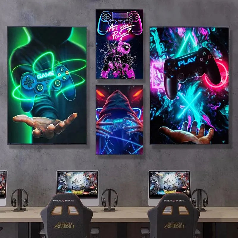 Colorful Neon Style Wall Decoration Poster for Gamer - Item - EASITEM
