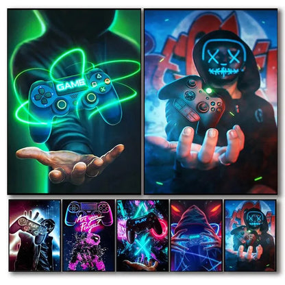 Colorful Neon Style Wall Decoration Poster for Gamer - Item - EASITEM