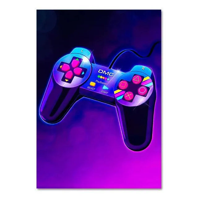 Colorful Neon Style Wall Decoration Poster for Gamer - Item - EASITEM