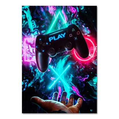Colorful Neon Style Wall Decoration Poster for Gamer - Item - EASITEM