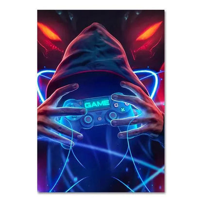 Colorful Neon Style Wall Decoration Poster for Gamer - Item - EASITEM