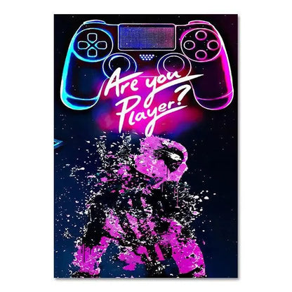 Colorful Neon Style Wall Decoration Poster for Gamer - Item - EASITEM