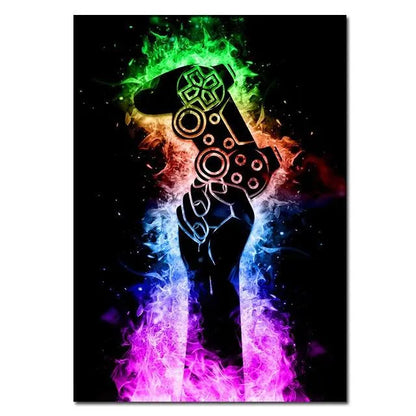 Colorful Neon Style Wall Decoration Poster for Gamer - Item - EASITEM
