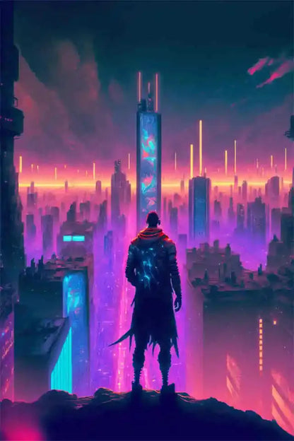 Cyberpunk Neon Style Wall Poster - Item - EASITEM
