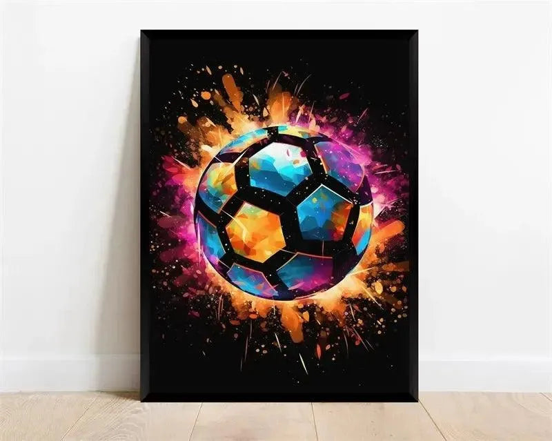 Football Ball Pattern Paint Style Decorative Wall Poster - Item - EASITEM