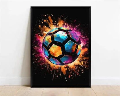 Football Ball Pattern Paint Style Decorative Wall Poster - Item - EASITEM
