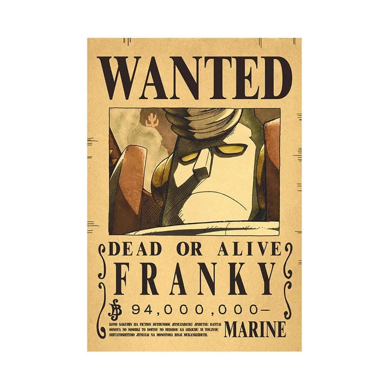 Franky One Piece WANTED Custom Wall Poster - Item - EASITEM