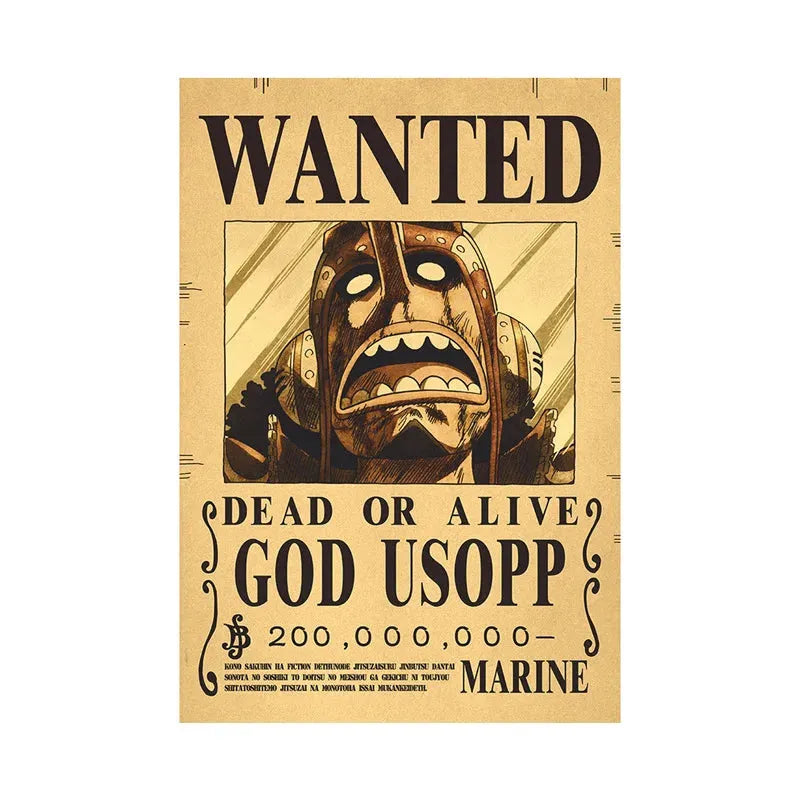 God Ussop One Piece WANTED Custom Wall Posters - Item - EASITEM