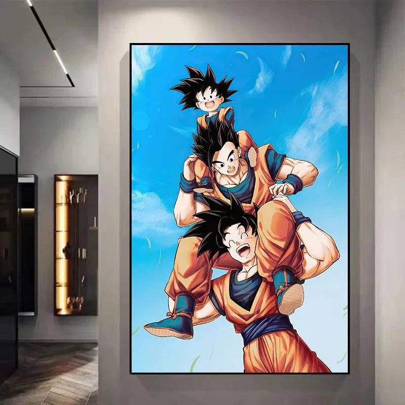 Goku Family Decorative Canvas Wall Poster - Item - EASITEM