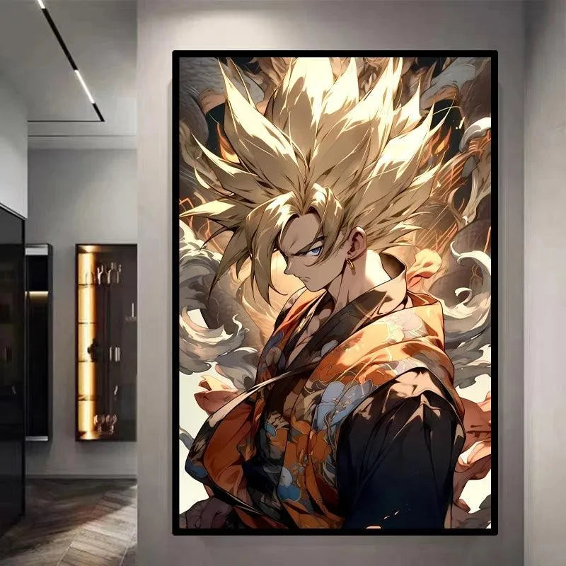Goku SSJ Decorative Canvas Wall Poster - Item - EASITEM