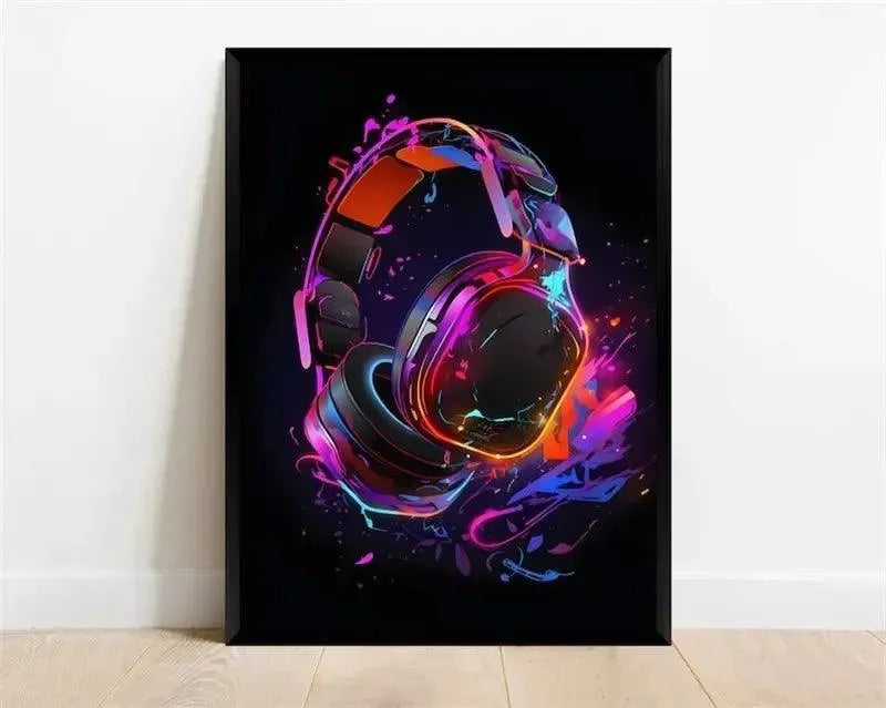 Headphones Pattern Decorative Wall Poster - Item - EASITEM