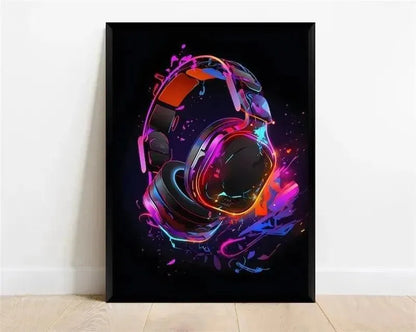 Headphones Pattern Decorative Wall Poster - Item - EASITEM