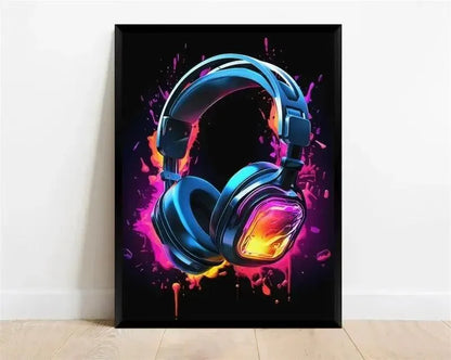 Headphones Pattern Decorative Wall Poster - Item - EASITEM