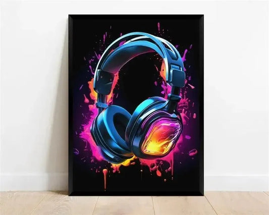 Headphones Pattern Decorative Wall Poster - Item - EASITEM
