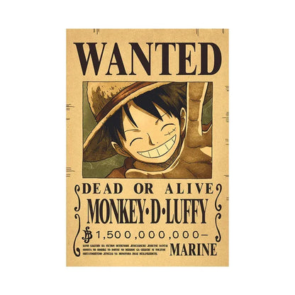 Luffy One Piece WANTED Custom Wall Poster - Item - EASITEM