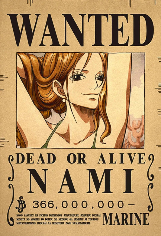 Nami One Piece WANTED Custom Wall Poster - Item - EASITEM