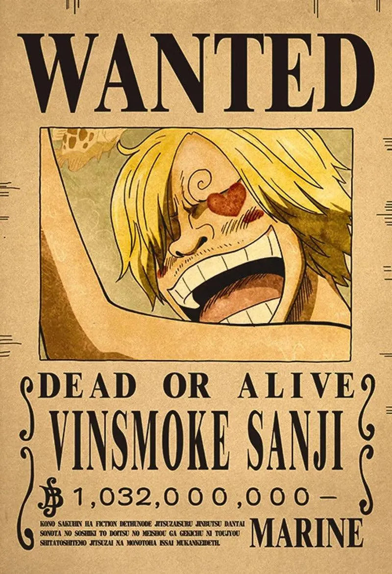 One Piece WANTED Bounty Custom Wall Poster - Item - EASITEM