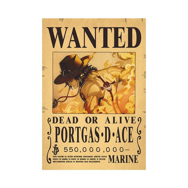 Portgas D Ace One Piece WANTED Custom Wall Poster - Item - EASITEM
