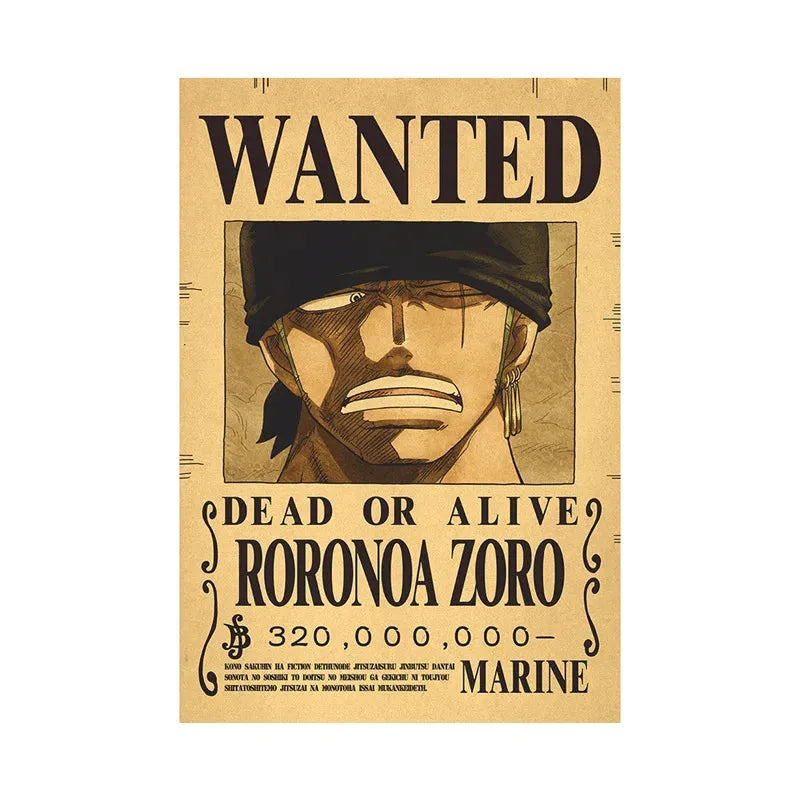 Roronoa Zoro One Piece WANTED Custom Wall Poster - Item - EASITEM