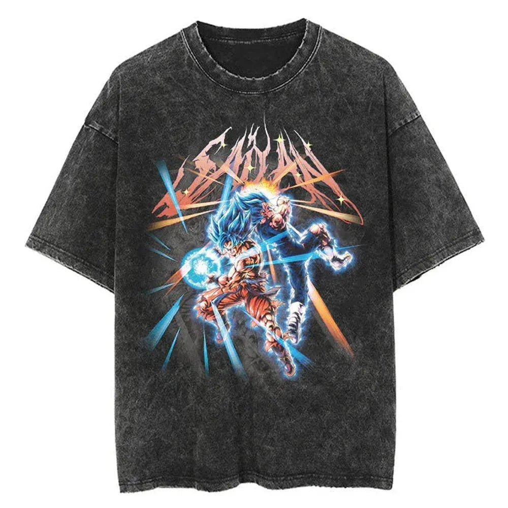 Saiyan Blue Duo Custom Black T-shirt - Item - EASITEM