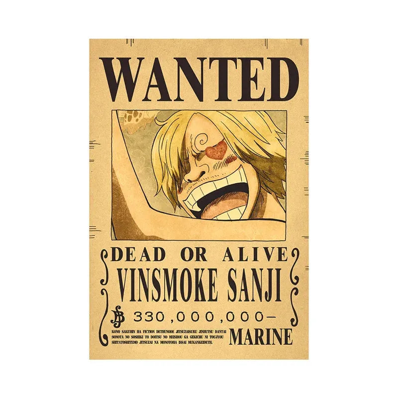 Sanji One Piece WANTED Custom Wall Posters - Item - EASITEM