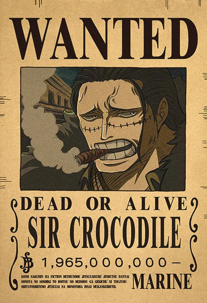 Sir Crocodile One Piece WANTED Custom Wall Poster - Item - EASITEM