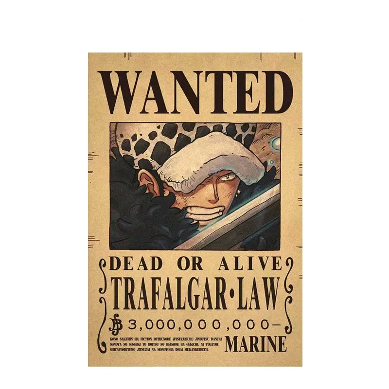 Trafalgar Law One Piece WANTED Custom Wall Poster - Item - EASITEM